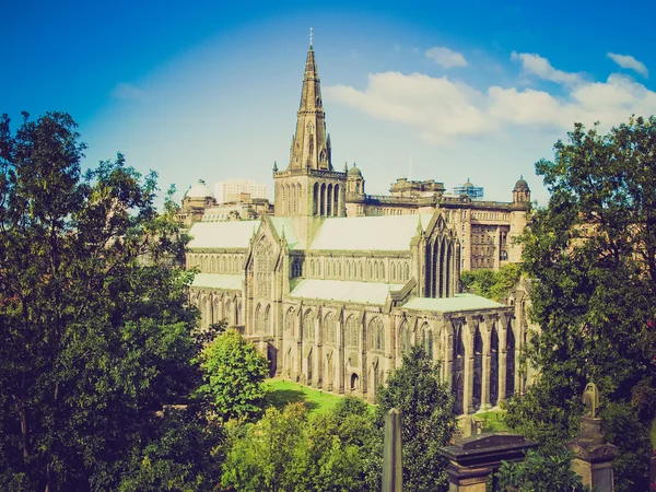 Retro olhando para a catedral de Glasgow — Fotografia de Stock