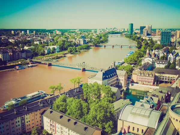 Retro look Aerial view of Frankfurt — Stock Photo, Image