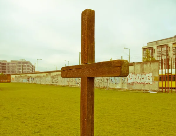 Retro looking Berlin Wall — Stock Photo, Image