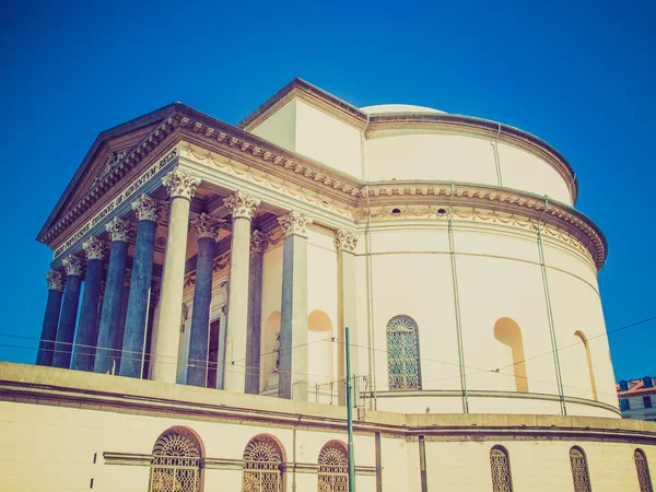 Retro-Look Gran Madre Kirche Turin — Stockfoto