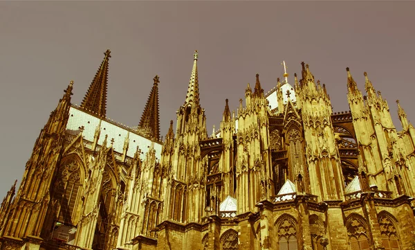 Retro görünümlü Köln dom — Stok fotoğraf