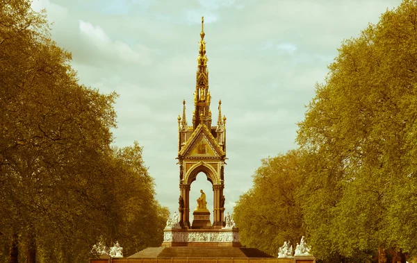 Retro patrząc albert memorial, Londyn — Zdjęcie stockowe