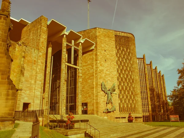 Retro looking Coventry Cathedral — Stock Photo, Image