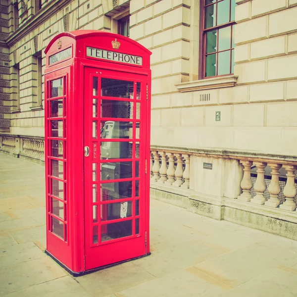 Vintage εμφάνιση Λονδίνο Τηλεφωνικό κιβώτιο — Φωτογραφία Αρχείου