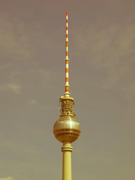 Retro aussehender Fernsehturm, Berlin — Stockfoto