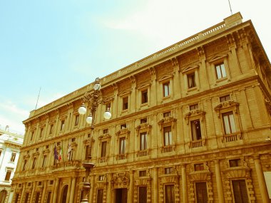 City hall, milan görünümlü retro