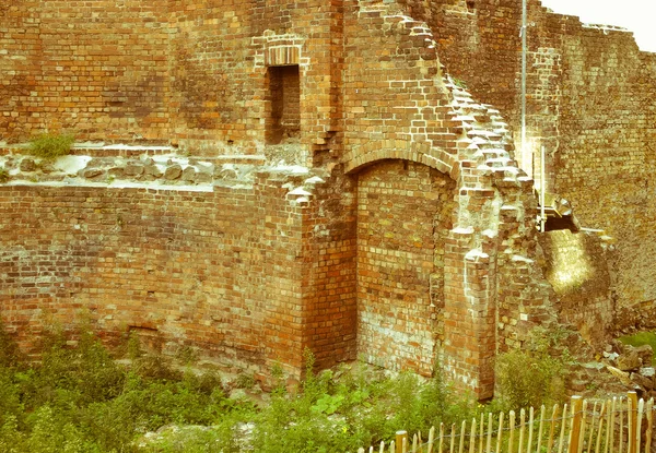 Retro looking Roman Wall, London — Stock Photo, Image