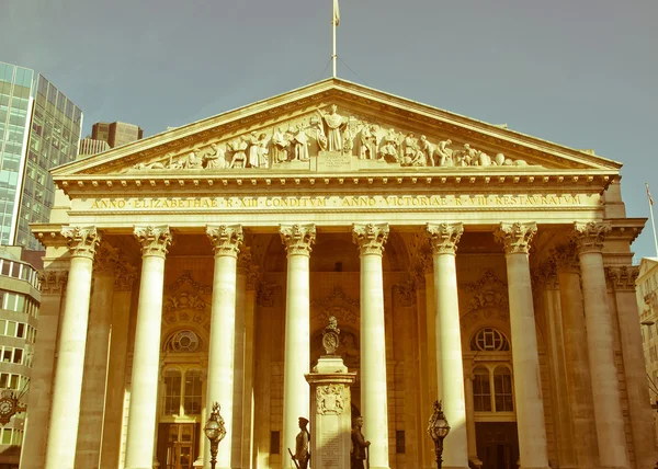 Retro looking Royal Stock Exchange, London — Stock Photo, Image