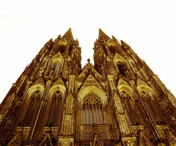 Retro looking Koeln Dom — Stock Photo, Image