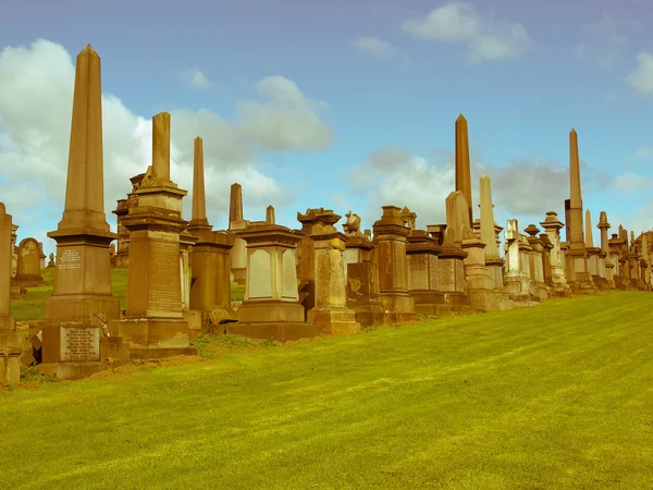 Retro look Glasgow necropolis — Stock Photo, Image