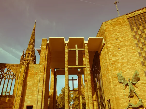 Retro görünümlü coventry cathedral — Stok fotoğraf