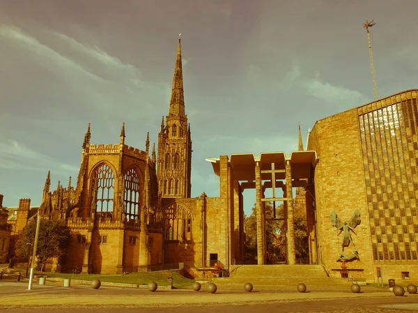 Retro anmutende Kathedrale von Coventry — Stockfoto