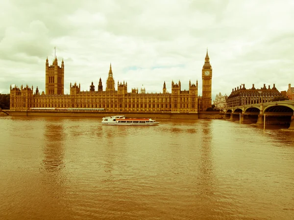 Retro looking Houses of Parliament — Stock Photo, Image