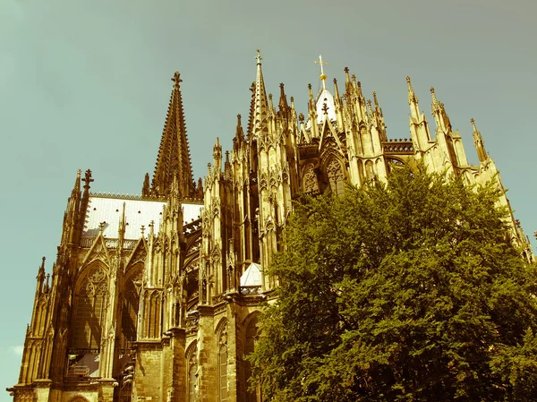 Retrò cercando Koeln Dom — Foto Stock