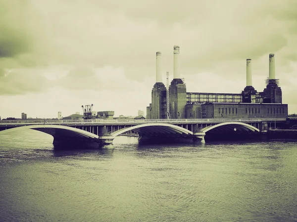 Vintage sépia Battersea Powerstation Londres — Photo