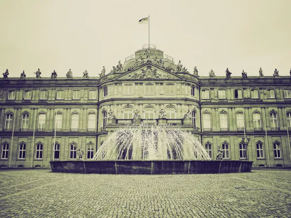 Vintage sepia Neues Schloss (Novo Castelo), Estugarda — Fotografia de Stock