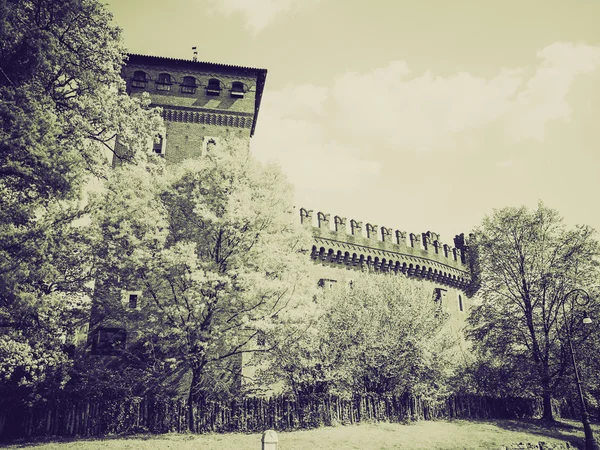 Sepia starodawny średniowieczny zamek Turyn — Zdjęcie stockowe