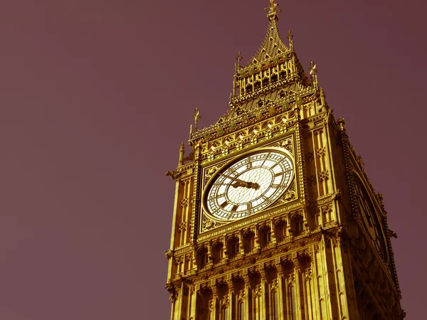 Retro looking Big Ben London — Stock Photo, Image