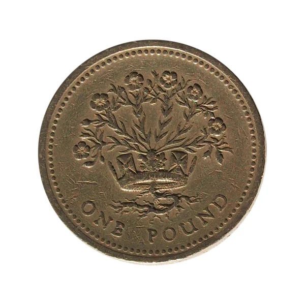 Монета британского фунта — стоковое фото