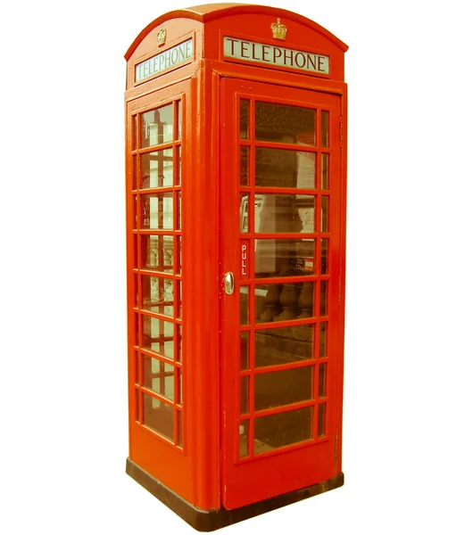 Retro görünümlü Londra telefon kulübesi — Stok fotoğraf