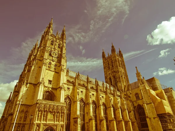 Retro looking Canterbury Cathedral — Stock Photo, Image