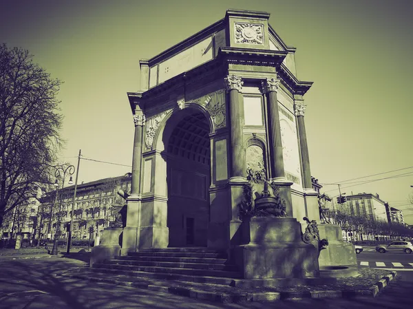 Vintage sepia Turin Triumphal Arch at Parco Del Valentino, Torin — Stock Photo, Image