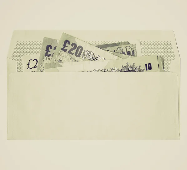Vintage sepia Money in envelope — Stock Photo, Image