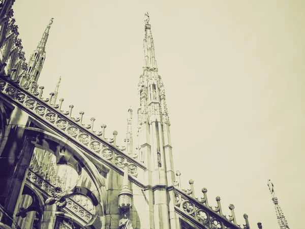 Sepia starodawny duomo, Mediolan — Zdjęcie stockowe