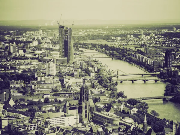 Vintage sepia Frankfurt am Main, Alemanha — Fotografia de Stock