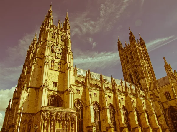 Retro looking Canterbury Cathedral — Stock Photo, Image
