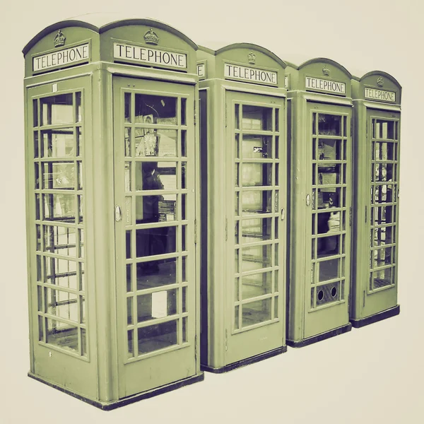 Vintage sepia london telefonkiosk — Stockfoto