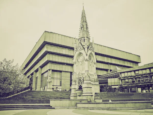 Vintage sepia Birmingham Library — Stock Photo, Image