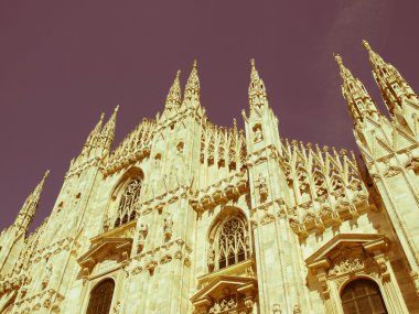 Retro görünümlü duomo, milan