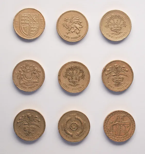 Een pond munten — Stockfoto