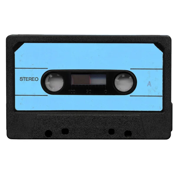 Tape cassette met blauwe label — Stockfoto