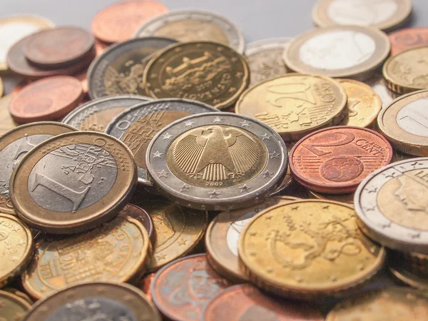 Monedas en euros — Foto de Stock