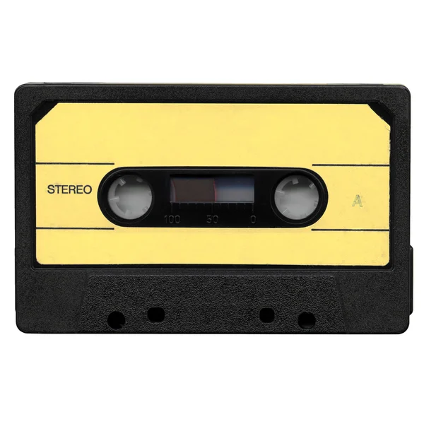 Tape cassette with yellow label — Stock Photo, Image