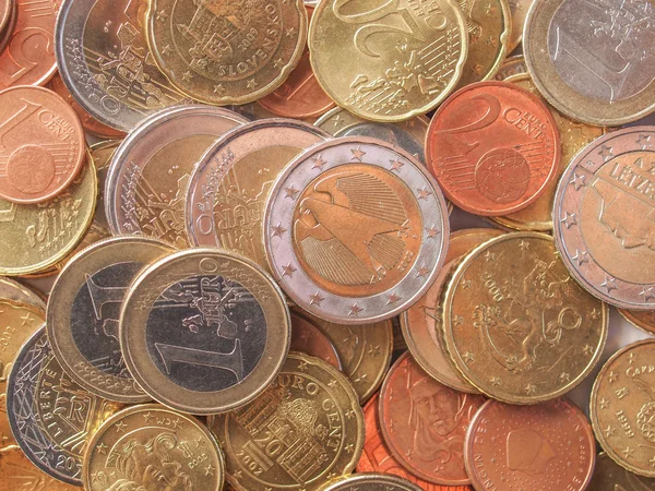 Monedas en euros —  Fotos de Stock