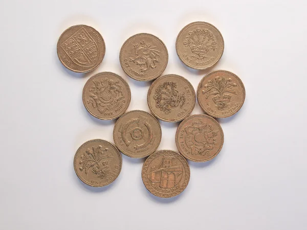 One Pound coins — Stock Photo, Image