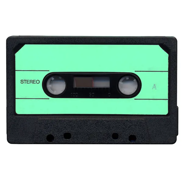 Tape cassette with green label — Stock Photo, Image