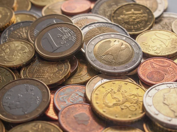 Monedas en euros Fotos De Stock