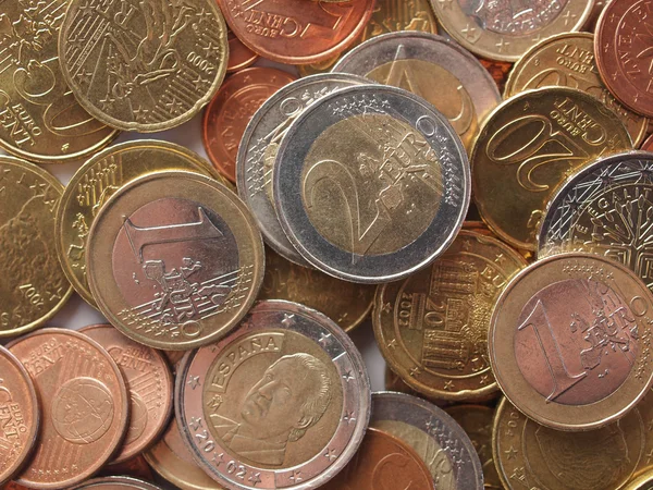 Monedas en euros — Foto de Stock