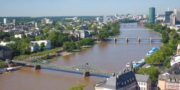 Widok na frankfurt - panorama — Zdjęcie stockowe