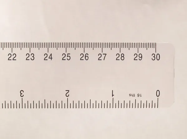 Imperial and metric ruler — Stock Photo, Image