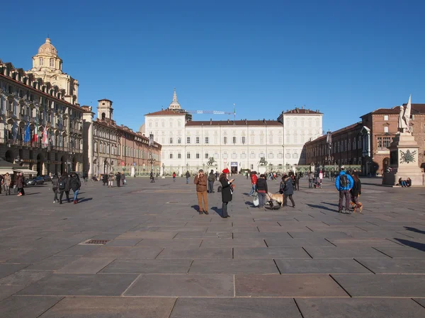 Piazza castello Turyn — Zdjęcie stockowe