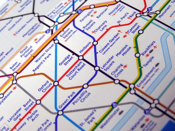 Tube map of London underground — Stock Photo, Image