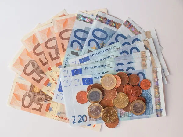 Euros coins and notes — Stock Photo, Image