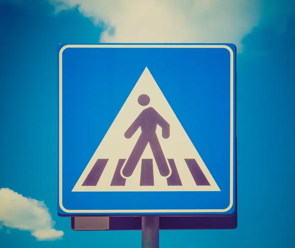 レトロな外観ゼブラ横断歩道の標識 — ストック写真