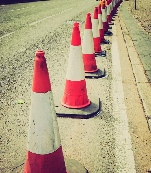 Cono de tráfico de aspecto retro — Foto de Stock