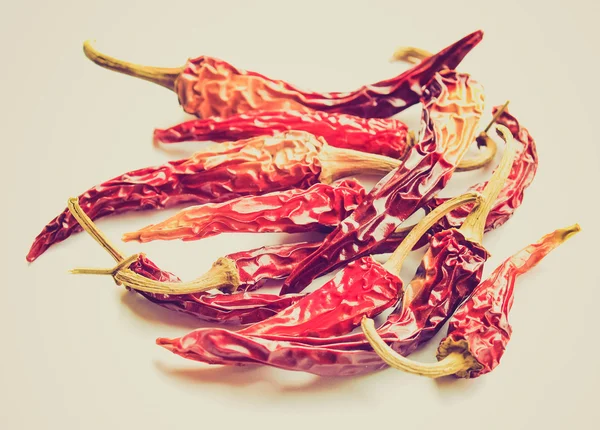 Retro look Hot Peppers — Stock Photo, Image